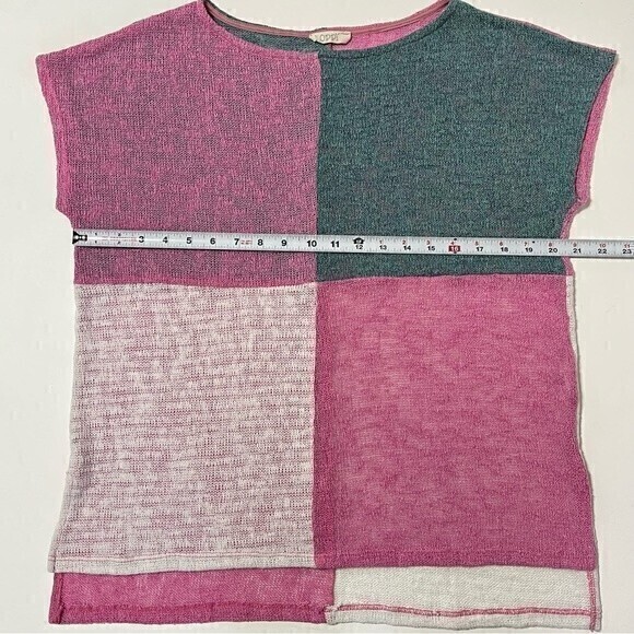 Oddy‎ Pink\Green High Low Crochet Top Size M - Picture 5 of 10